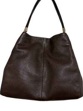 Coach Madison Phoebe Vintage Dark Plum/Brown Pebbled Leather Handbag